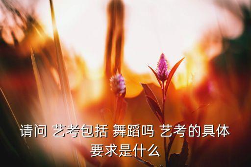 请问 艺考包括 舞蹈吗 艺考的具体要求是什么
