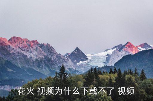 花火 视频为什么下载不了 视频