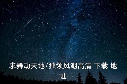 求舞动天地/独领风潮高清 下载 地址