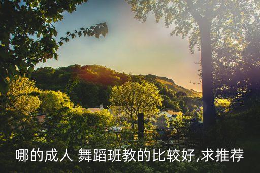 哪的成人 舞蹈班教的比较好,求推荐