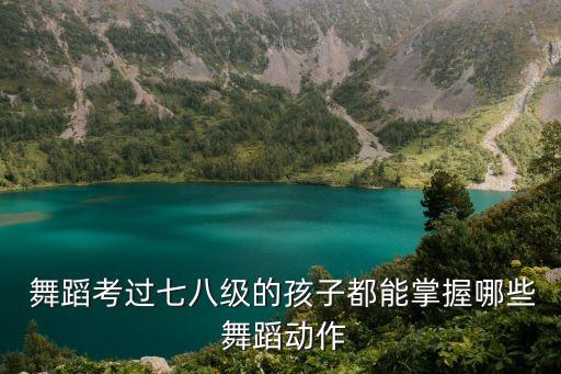  舞蹈考过七八级的孩子都能掌握哪些 舞蹈动作