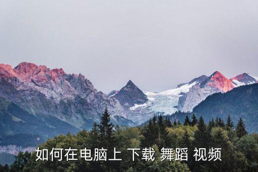 如何在电脑上 下载 舞蹈 视频