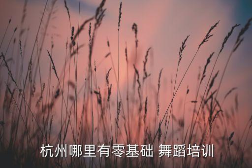  杭州哪里有零基础 舞蹈培训