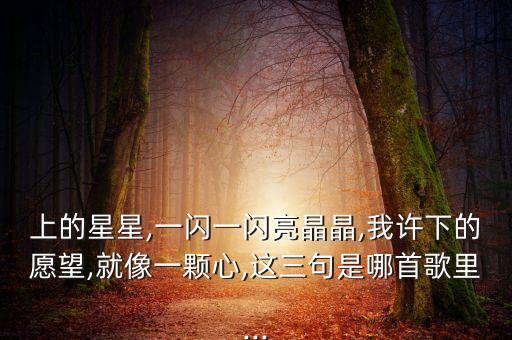 上的星星,一闪一闪亮晶晶,我许下的愿望,就像一颗心,这三句是哪首歌里...