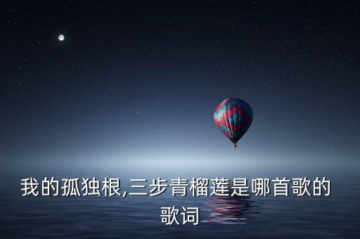 我的孤独根,三步青榴莲是哪首歌的 歌词