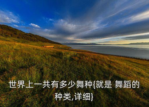 世界上一共有多少舞种{就是 舞蹈的种类,详细}