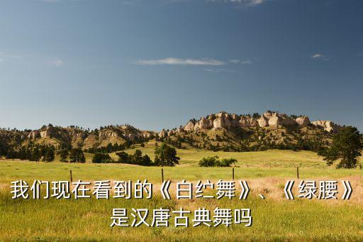 我们现在看到的《白纻舞》、《绿腰》是汉唐古典舞吗