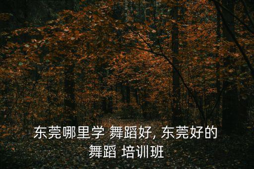  东莞哪里学 舞蹈好, 东莞好的 舞蹈 培训班