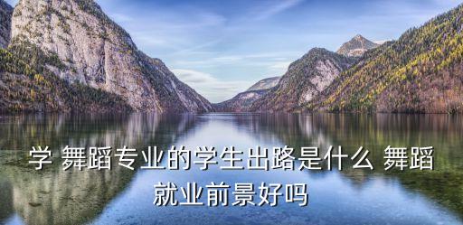 报考舞蹈的以后做什么,舞蹈专业学生的出路有什么?
