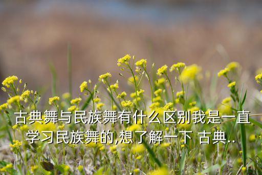 古典舞与民族舞有什么区别我是一直学习民族舞的,想了解一下 古典...