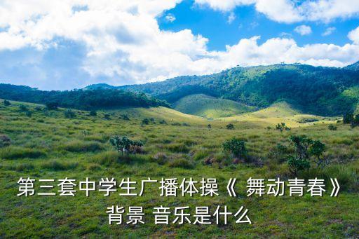 第三套中学生广播体操《 舞动青春》背景 音乐是什么