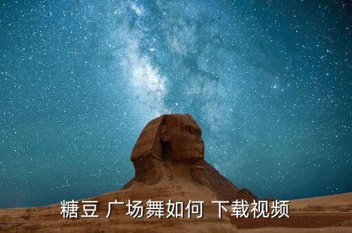 糖豆 广场舞如何 下载视频