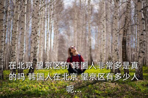 在北京 望京区的 韩国人非常多是真的吗 韩国人在北京 望京区有多少人呢...