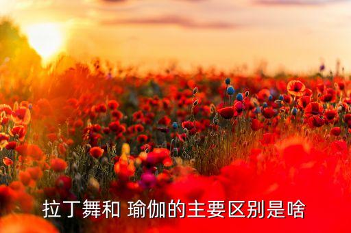 拉丁舞和 瑜伽的主要区别是啥