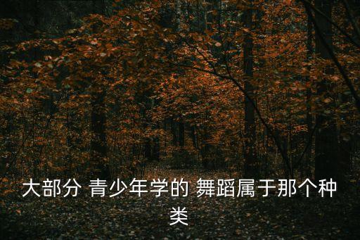 大部分 青少年学的 舞蹈属于那个种类