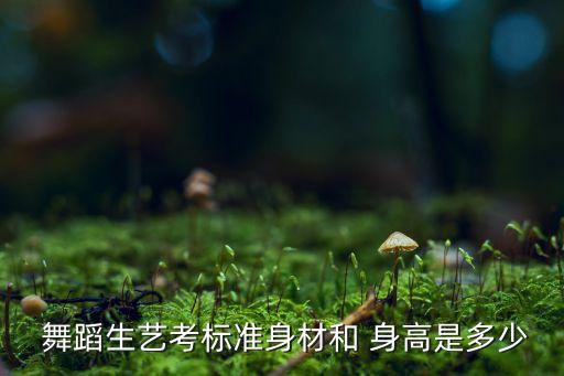  舞蹈生艺考标准身材和 身高是多少