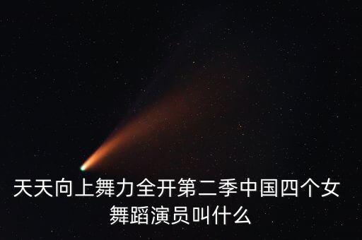 天天向上舞力全开第二季中国四个女 舞蹈演员叫什么