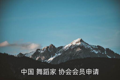 中国 舞蹈家 协会会员申请