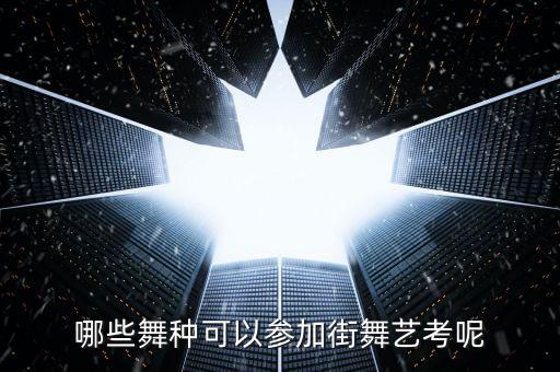 哪些舞种可以参加街舞艺考呢