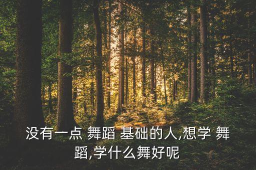 没有一点 舞蹈 基础的人,想学 舞蹈,学什么舞好呢