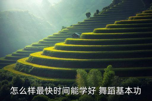 怎么样最快时间能学好 舞蹈基本功