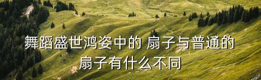  舞蹈盛世鸿姿中的 扇子与普通的 扇子有什么不同
