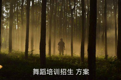  舞蹈培训招生 方案