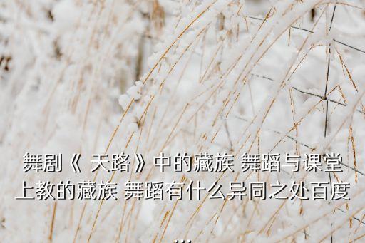 舞剧《 天路》中的藏族 舞蹈与课堂上教的藏族 舞蹈有什么异同之处百度...