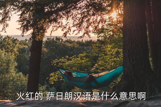  火红的 萨日朗汉语是什么意思啊