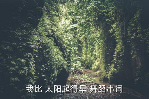 我比 太阳起得早 舞蹈串词