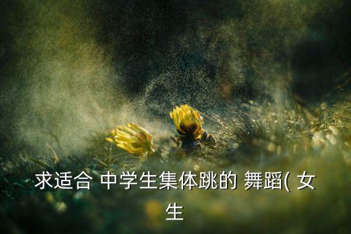 求适合 中学生集体跳的 舞蹈( 女生