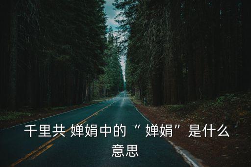  千里共 婵娟中的“ 婵娟”是什么意思