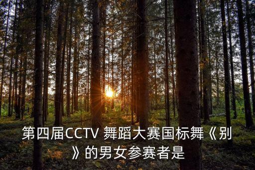 第四届CCTV 舞蹈大赛国标舞《别》的男女参赛者是