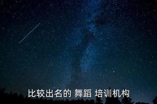 比较出名的 舞蹈 培训机构