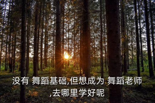 没有 舞蹈基础,但想成为 舞蹈老师,去哪里学好呢