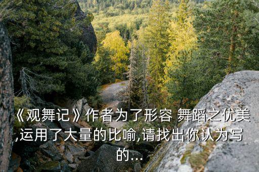 《观舞记》作者为了形容 舞蹈之优美,运用了大量的比喻,请找出你认为写的...