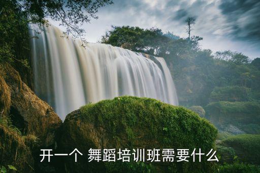 开一个 舞蹈培训班需要什么