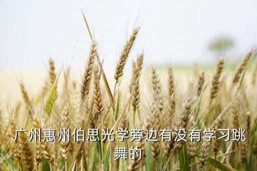  广州惠州伯思光学旁边有没有学习跳舞的