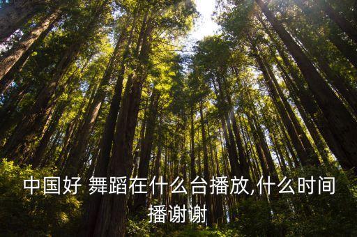 中国好 舞蹈在什么台播放,什么时间播谢谢