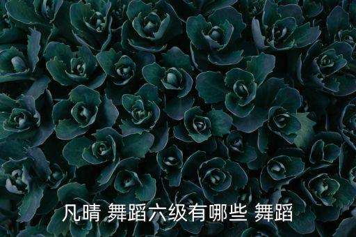 凡晴 舞蹈六级有哪些 舞蹈