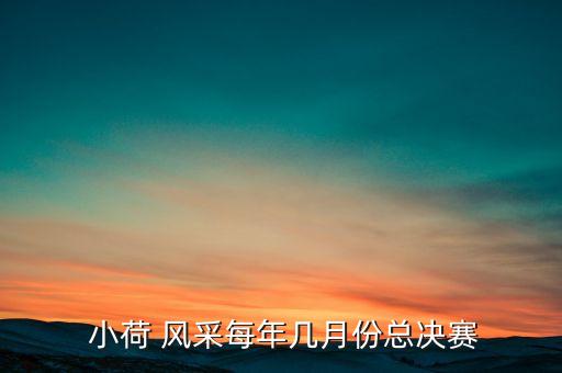  小荷 风采每年几月份总决赛