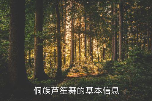  侗族芦笙舞的基本信息