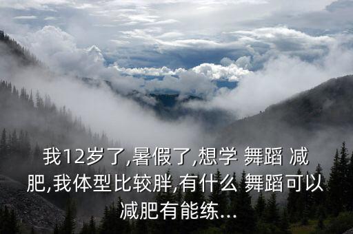 我12岁了,暑假了,想学 舞蹈 减肥,我体型比较胖,有什么 舞蹈可以 减肥有能练...