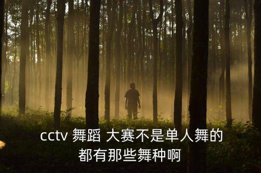  cctv 舞蹈 大赛不是单人舞的都有那些舞种啊