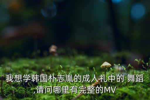我想学韩国朴志胤的成人礼中的 舞蹈,请问哪里有完整的MV