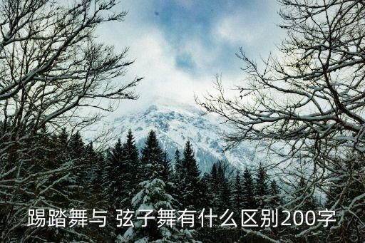 踢踏舞与 弦子舞有什么区别200字