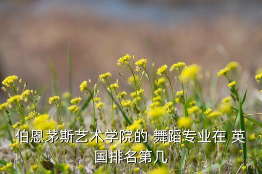 伯恩茅斯艺术学院的 舞蹈专业在 英国排名第几