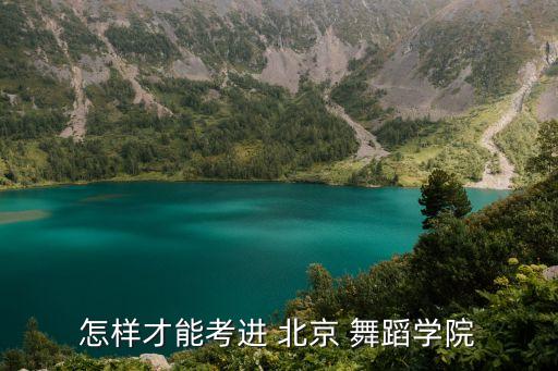 怎样才能考进 北京 舞蹈学院