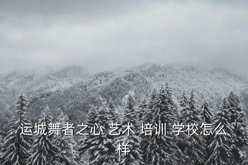 运城舞者之心 艺术 培训 学校怎么样