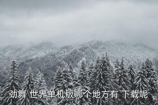 劲舞 世界单机版哪个地方有 下载呢